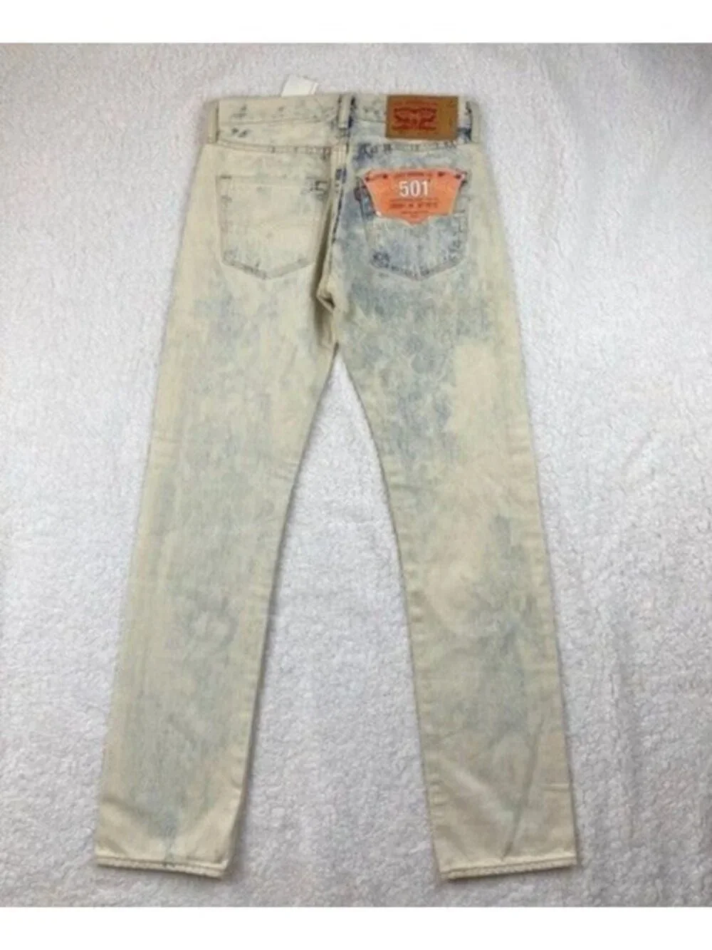 Levi's 501 Bleached Denim Jeans Men's 29x32 Straight Leg Button NWT 00501-2056